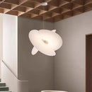 Axyaa Nordic White Leaf Pendant Light for Art Living Room Bedroom Dining Room