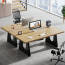 Axyaa Executive Desk with Double Wood Pedestal, Modern Style Large Office Computer Table