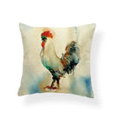 Axyaa Watercolor Rooster Pattern Pillowcase Home Decor Throw Cushion Cover
