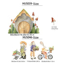 Axyaa Boho Rabbit Mushroom House Nursery Wall Decals for Kids Room and Girls Bedroom