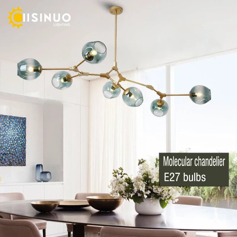 Axyaa Nordic Luxury Glass Chandelier for Living Room Bedroom Villa