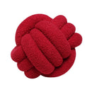 Axyaa Red Knot Pillow Ball: Handmade Soft Round Decorative Plush Cushion