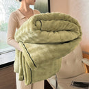 Axyaa Cozy Rabbit Fur Throw Blanket: Soft Plush Sofa Bed Autumn Winter Warm Blanket