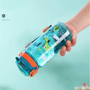 Axyaa Dinosaur Kids Water Bottle - Leakproof 600ml Sippy Cup with Silicone Straw