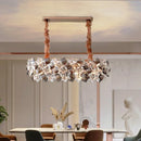 Axyaa Mid Century Square Crystal Chandelier LED Pendant Lamp for Home Décoration