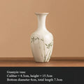 Axyaa Bamboo Flower Vase: Hand Drawn Green Decoration for Living Room Bouquets