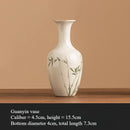 Axyaa Bamboo Flower Vase: Hand Drawn Green Decoration for Living Room Bouquets