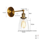 Axyaa Single Arm LED Wall Lamp Glass Iron Vintage Retro Stair Light Fixture