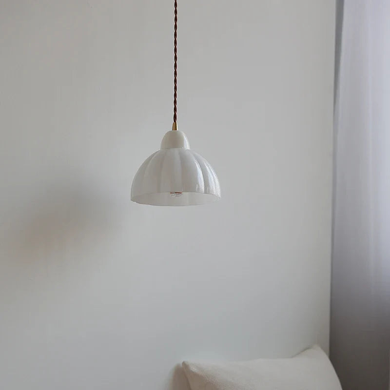 Axyaa White Glass LED Pendant Light for Home Decor and Lighting Ambiance