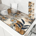 Axyaa Tiger Absorbent Drying Mat for Kitchen and Coffee Bar