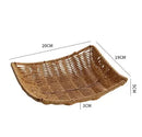 Axyaa Woven Tray Bread Dim Sum Dried Fruit Candy Snack Storage Basket