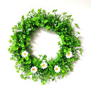 Axyaa Shamrock & Daisy Green Leaf Wreath: St. Patrick's Day DIY Front Door Decor