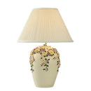Axyaa Elegant Handmade Flower Carving Ceramics Table Lamp