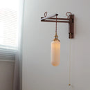 Axyaa Vintage Wood Ceramic LED Wall Light for Bedroom and Living Room