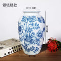 Axyaa Blue White Retro Vase: New Chinese Advanced Flower Feeling Device