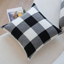 Axyaa Plush Plaid Cushion Cover - Soft & Modern 45x45cm Home Decor