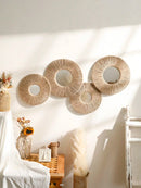 Axyaa Hand Woven Boho Mirror Set for Aesthetic Room Decor