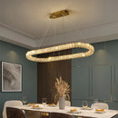 Axyaa Luxury Crystal Oval LED Pendant Dining Room Light