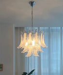 Axyaa Glass Petal Chandelier: Modern Luxury Pendant for Dining Living Bedroom