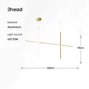 Axyaa Gold Black Linear LED Chandelier for Hotel Dinning Room