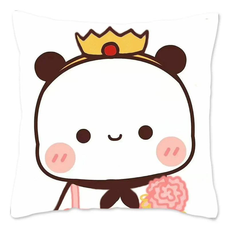 Cute Panda Bears Printed Pillow Case for Sofa Decoration by Axyaa