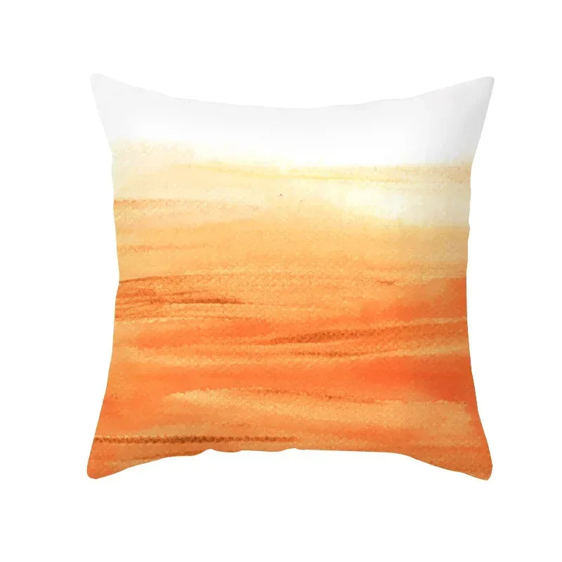 Axyaa Yellow Orange Abstract Geometry Print Pillow Cover 45x45cm