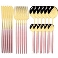 Axyaa Stainless Steel Silverware Set - 24Pcs Dinnerware Cutlery Flatware Kitchen Tableware