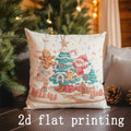 Axyaa Gingerbread House Christmas Pillow Covers Pattern for Sofa, Bedroom, Car