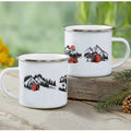 Enamel Mountain Mug with Handle by Axyaa. Best Camping Gift for Outdoor Lovers