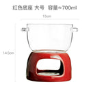 Axyaa Chocolate Chafing Dish Cup Glass Bowl Cheese Melting Pot Heating Mug