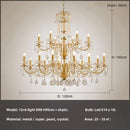 Axyaa European Crystal Chandelier Foyer Pendant Lights LED Ceiling Lamp