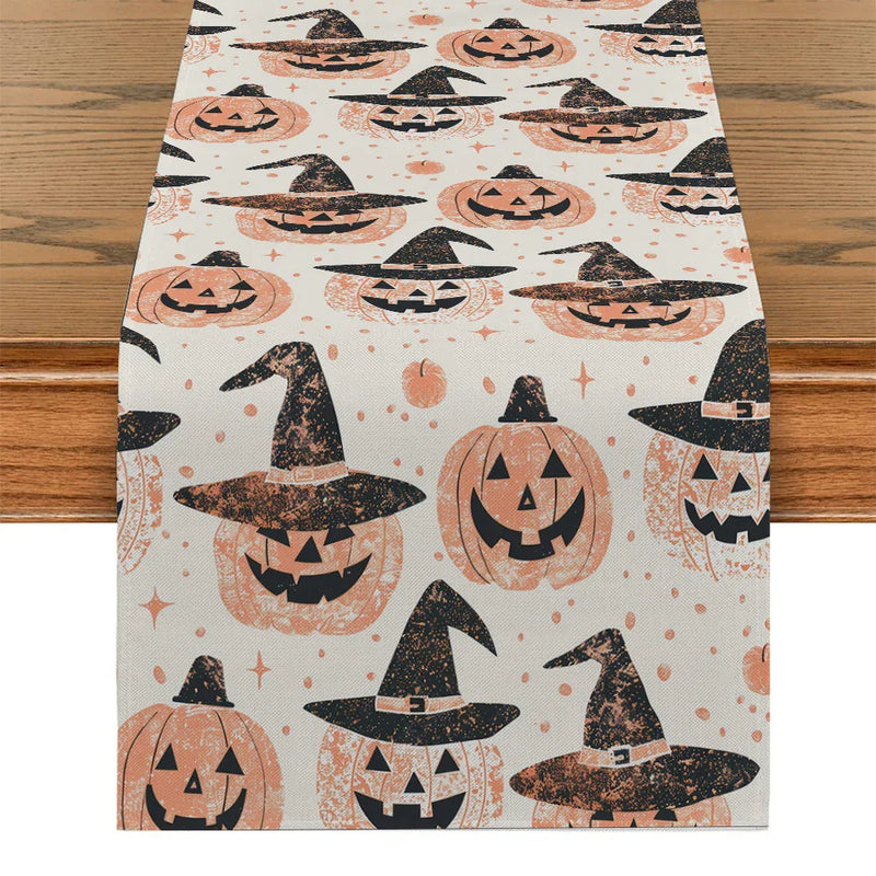 Axyaa Halloween Head Table Runner for Indoor Outdoor Home Dining Decoration