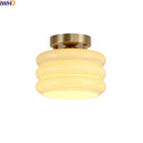 Axyaa Modern Creamy Glass Iron LED Ceiling Lamp for Aisle and Balcony Lighting