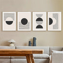 Axyaa Abstract Circle Wall Art Print - Minimalist Boho Decor for Living Room