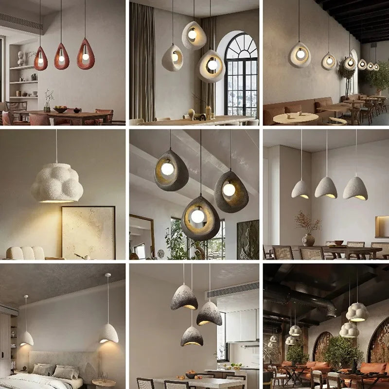 Axyaa Wabi Sabi Pendant Lights LED Hanging Minimalism Suspend Bedroom Lamps