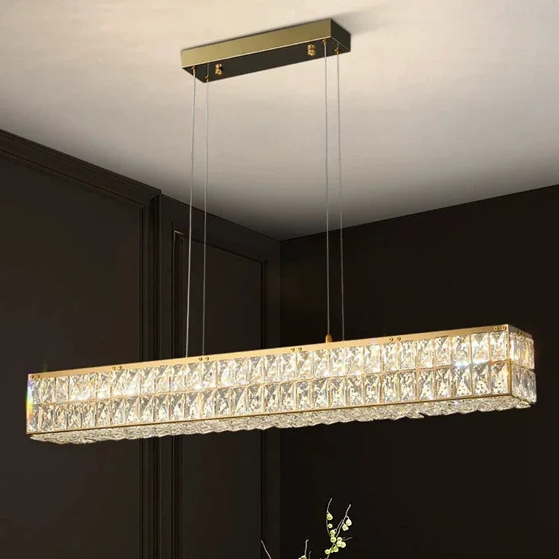 Axyaa Crystal Circle Pendant Light: Minimalist Modern Luxury for Elegant Bedrooms