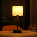 Axyaa 5w Rechargeable Table Lamp Copper White Linen Fabric USB Touch Cordless