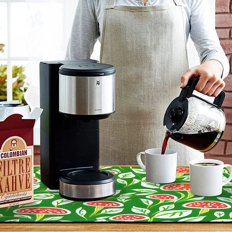Axyaa Plant Leaf Absorbent Drying Mat for Kitchen Dishes & Cups