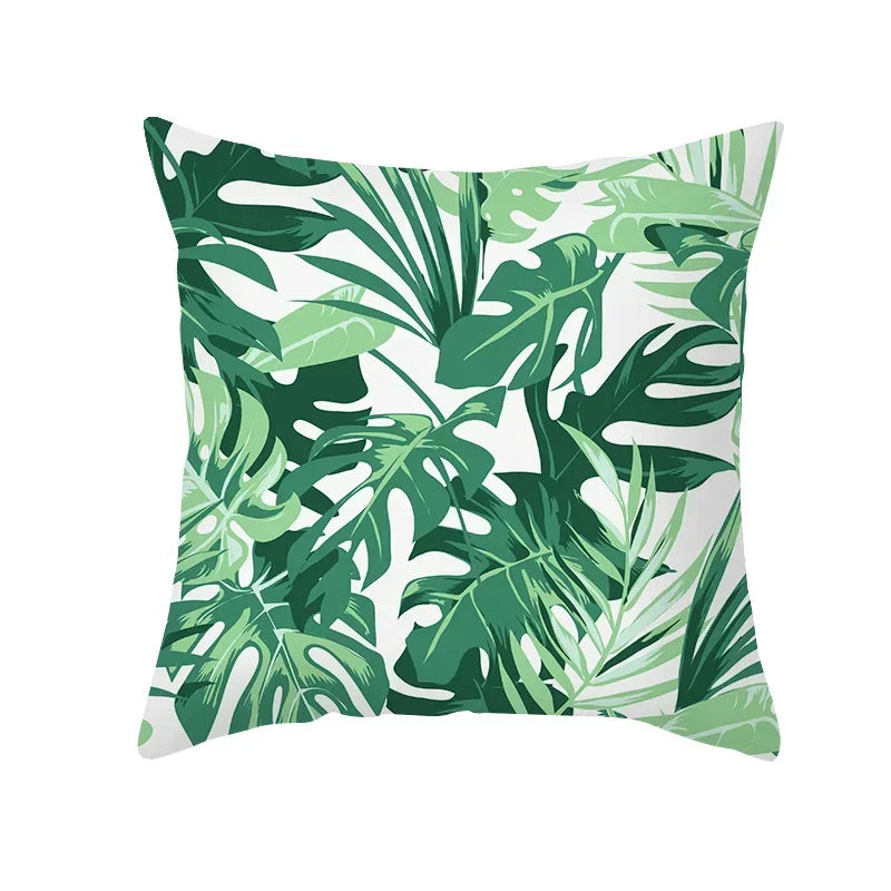 Axyaa Tropical Plant Pillowcase 45*45cm Decor for Home Office Car