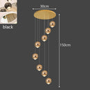 Axyaa Stair Chandelier: Modern LED Indoor Ceiling Pendant Light for Living Room