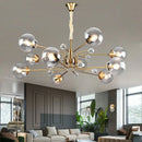 Axyaa Glass Bubble Chandelier: Luxury LED Suspension Lamp for Home Decor