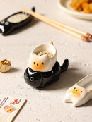 Axyaa Ceramic Cat Dipping Plate Small Bowl for Dining & Kitchen Table Decor