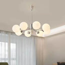 Axyaa Silver Glass Chandelier: Modern Nordic Style Ceiling Light for Home Décor