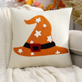 Axyaa Halloween Velvet Pumpkin Ghost Pillowcase Embroidered Cushion Cover