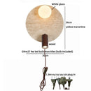 Axyaa Yellow Travertine LED Wall Lamps Indoor White Glass Stone Wood Stair Light