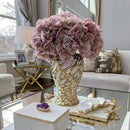 Axyaa Gold Electroplated Ceramic Vase: Modern Luxury Decor for Living Room & Dining Table