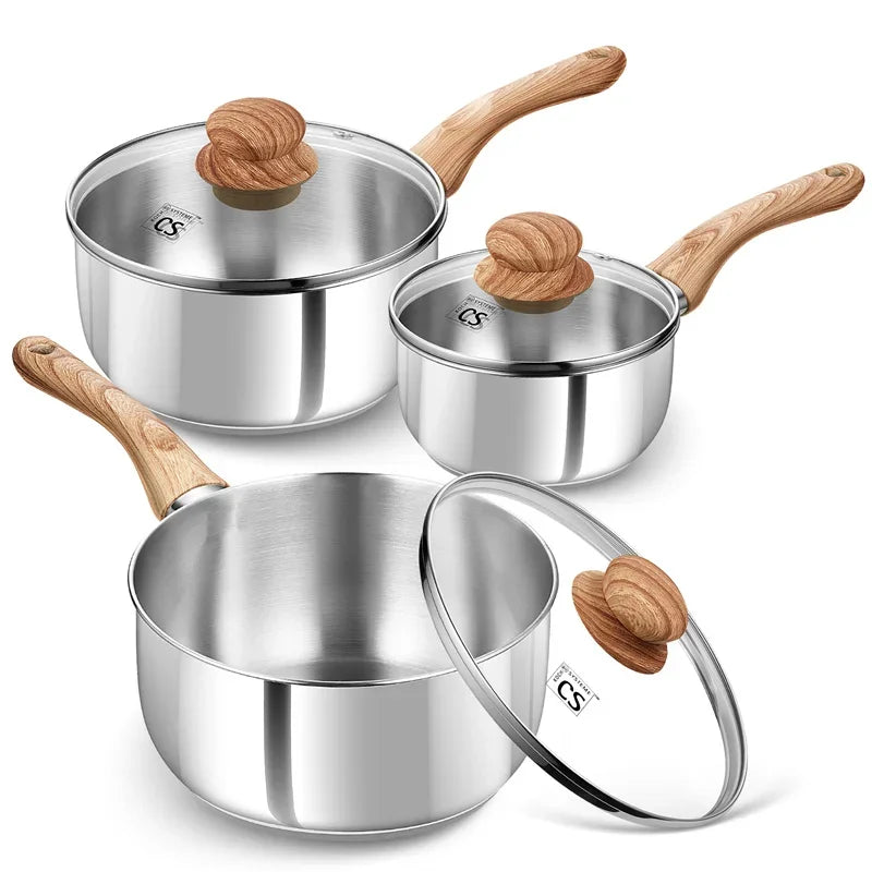 Axyaa Stainless Steel Saucepan with Bakelite Handle