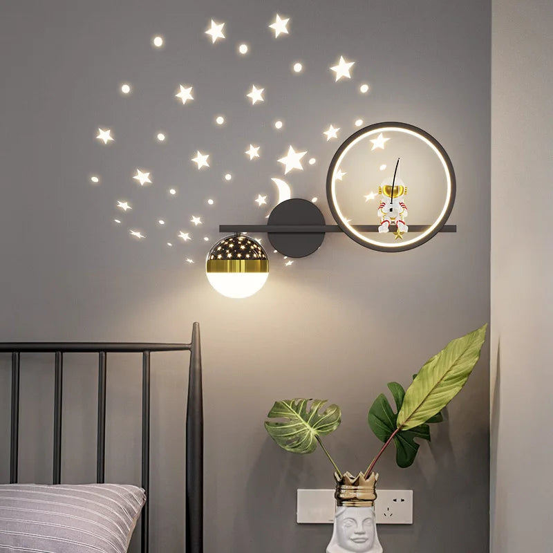 Axya Astronaut Star Projector LED Wall Lamp for Kids' Bedroom