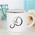 Axyaa Flower Mugs - Creative Enamel Coffee Cups Handle Drinkware for Wedding Gifts
