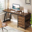 Axyaa 3-Drawer Industrial Computer Desk, 59-Inch Workstation Table